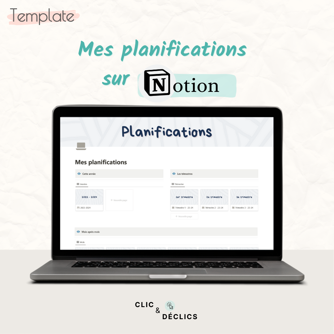 Mes planifications sur Notion
